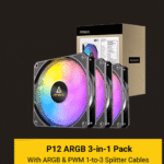 3 מאוורים למארז מחשב Antec P12-ARGB-3PK P12 120mm ARGB fan – 3PK